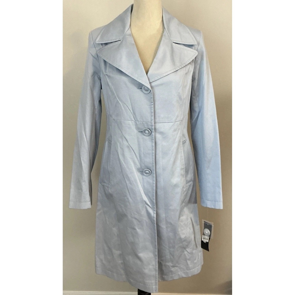 DKNY Trench Coat Light Blue Sz S NWT $180
